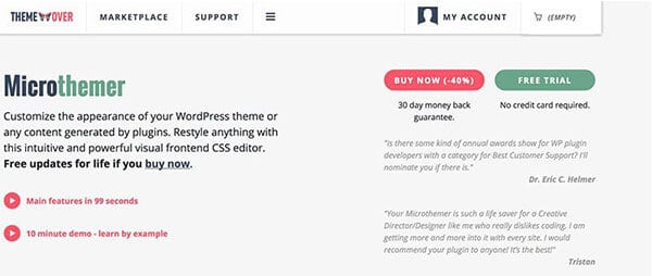 Microthemer blogging tools