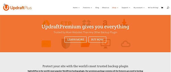 Updraft Plus blogging tools